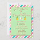 パイナップルとストライプの可愛い結婚式 招待状 (正面)