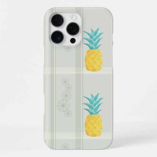 パイナップルとチェック柄 iPhoneケース (裏面)