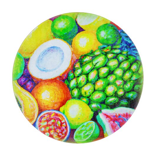 パイナップルとトロピカルフルーツ。買今 カッティングボード (正面)