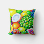 パイナップルとトロピカルフルーツ。買今 クッション (正面)