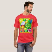 パイナップルとトロピカルフルーツ。買今 Tシャツ (正面フル)