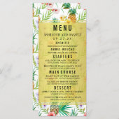 パイナップルとハイビスカスの目的地のウェディングメニュー メニュー (正面/裏面)