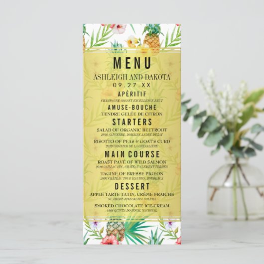 パイナップルとハイビスカスの目的地のウェディングメニュー メニュー (スタンド正面)