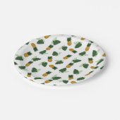 パイナップルとパーム葉の ペーパープレート (アングル)