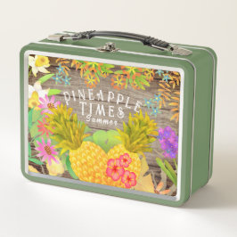パイナップルとフローラ メタルランチボックス