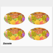 パイナップルとフローラ 楕円形シール (シート)