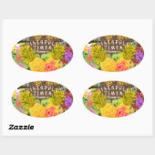 パイナップルとフローラ 楕円形シール (シート)