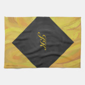 パイナップルとブラックモノグラム キッチンタオル (横)