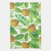 パイナップルと熱帯葉の キッチンタオル (縦)