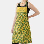 パイナップルと熱帯葉金ゴールド エプロン (インサイチュ)