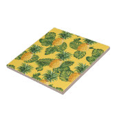 パイナップルと熱帯葉金ゴールド タイル (側面)