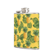 パイナップルと熱帯葉金ゴールド フラスク (左)