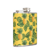 パイナップルと熱帯葉金ゴールド フラスク (右)