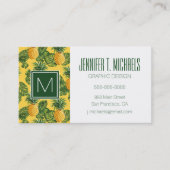 パイナップルと熱帯葉金ゴールド 名刺 (正面)