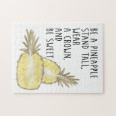 パイナップルになる背の高い衣服は王冠と甘い ジグソーパズル (横)