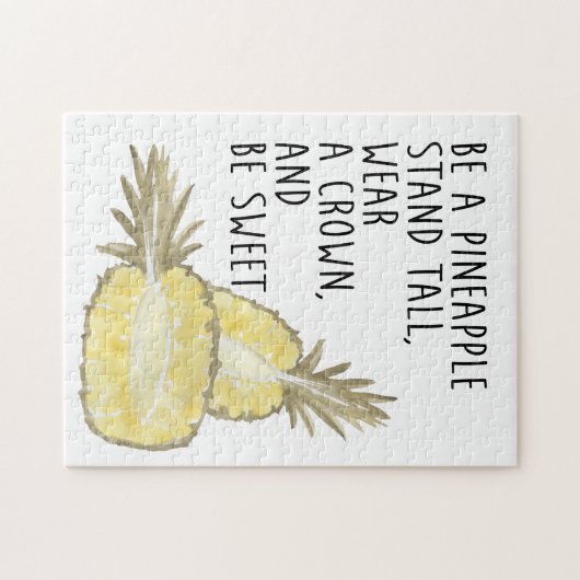 パイナップルになる背の高い衣服は王冠と甘い ジグソーパズル (横)