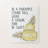 パイナップルになる背の高い衣服は王冠と甘い ジグソーパズル (縦)