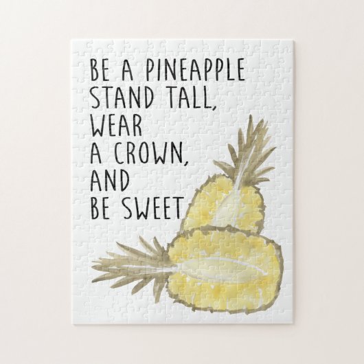 パイナップルになる背の高い衣服は王冠と甘い ジグソーパズル (縦)