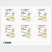 パイナップルになる背の高い衣服は王冠と甘い スクエアシール (シート)