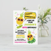 パイナップルのようにトロピカルな誕生日を祝おう 招待状 (スタンド正面)