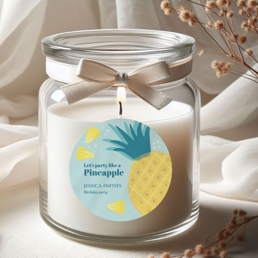 パイナップルのようにパーティーしよう ラウンドシール