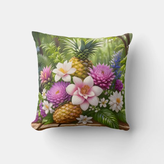 パイナップルのエキゾチックな魅力 クッション (正面)