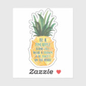 パイナップルのキスカットのシールを貼る シール (シート)