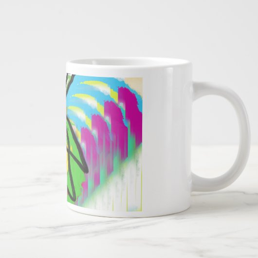 パイナップルのネクタイ乾燥 ジャンボコーヒーマグカップ (右)