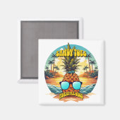 パイナップルのブロスを持つ砂地のつま先 マグネット (正面/裏面)