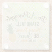 パイナップルの引用文感動的だ ガラスコースター (裏面)