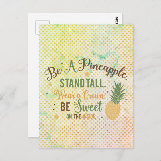 パイナップルの引用文感動的だ ポストカード (正面/裏面)