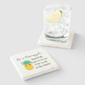 パイナップルの感動的引用文だ ストーンコースター (横)