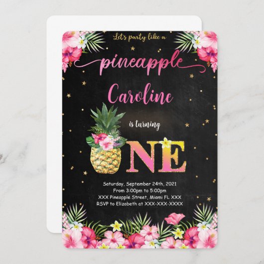 パイナップルの招待状 招待状 (正面/裏面)