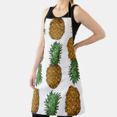 パイナップルの明るさ：夏の熱帯イラストレーション エプロン (インサイチュ)