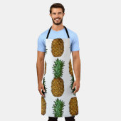 パイナップルの明るさ：夏の熱帯イラストレーション エプロン (着用した状態)
