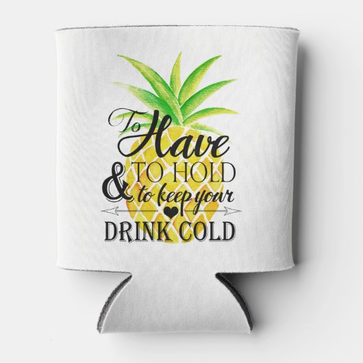 パイナップルの水の色の飲み物を保持結婚する必要がある 缶クーラー (正面)