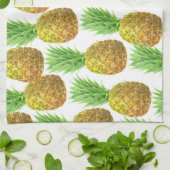 パイナップルの水彩模様 キッチンタオル (折り畳み)