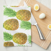 パイナップルの水彩模様 キッチンタオル (四つ折り)