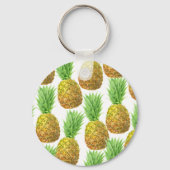 パイナップルの水彩模様 キーホルダー (正面)