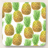 パイナップルの水彩模様 コースター (正面)