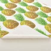 パイナップルの水彩模様 シェルパブランケット (3/4)