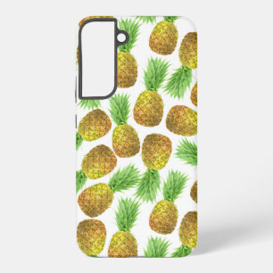 パイナップルの水彩模様 SAMSUNG GALAXY S22+ケース