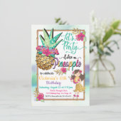 パイナップルの熱帯の誕生日のようなパーティー 招待状 (スタンド正面)