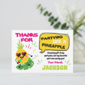 パイナップルの熱帯の誕生日のような感謝していパーティー 招待状 (スタンド正面)