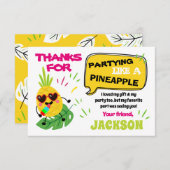 パイナップルの熱帯の誕生日のような感謝していパーティー 招待状 (正面/裏面)