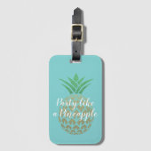 パイナップルの熱帯旅行のようなパーティー ラゲッジタグ (正面縦)