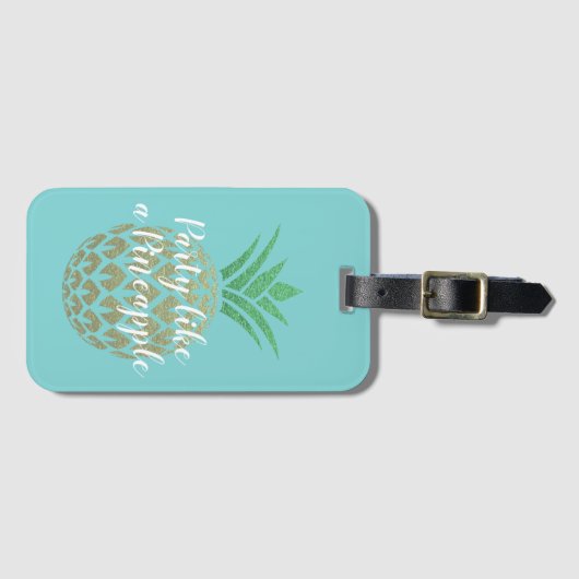 パイナップルの熱帯旅行のようなパーティー ラゲッジタグ (正面横)