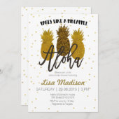 パイナップルの赤ちゃんシャワーカードみたいなパーティーにしよう 招待状 (正面/裏面)