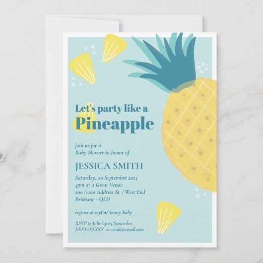 パイナップルの赤ちゃんパーティーのように 招待状 (正面)