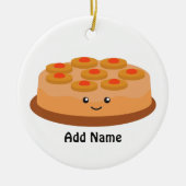 パイナップルの逆さまケーキ セラミックオーナメント (正面)